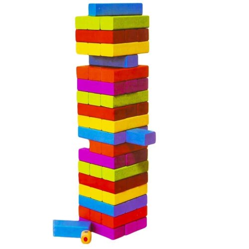 Turnul cazator karemi, joc din lemn colorat, 54 piese
