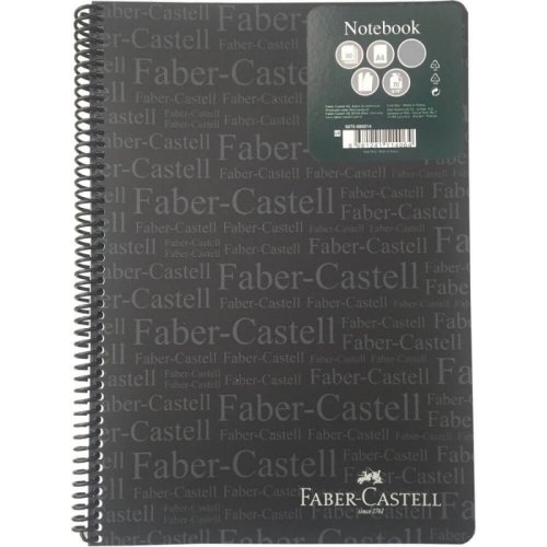 Caiet matematica a4 spiralat 80 file faber-castell, coperta neagra de plastic