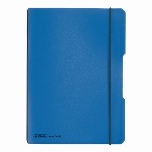 Caiet my.book flex a4 40f patratele coperta albastru elastic negru