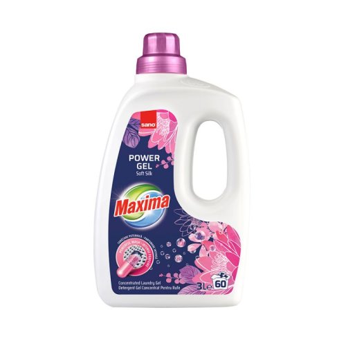Detergent de rufe gel sano maxima power gel soft silk 3l