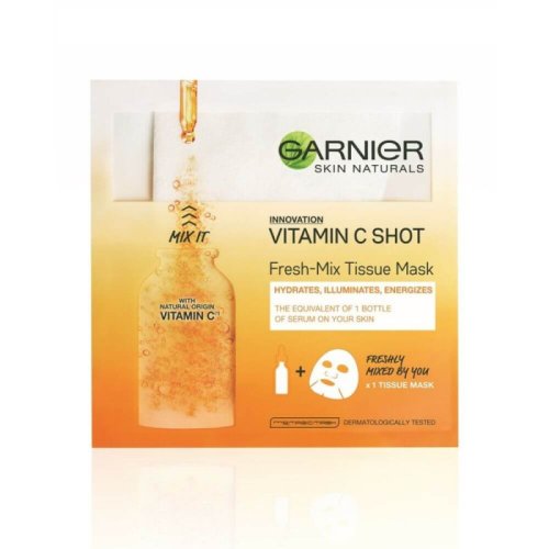 Masca servetel garnier skin naturals fresh-mix vitamin c shot, 33 g