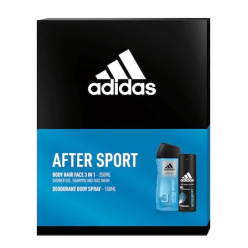 Set 2 cosmetice barbati adidas after sport, antiperspirant spray 150 ml, gel de dus 3 in 1 250 ml