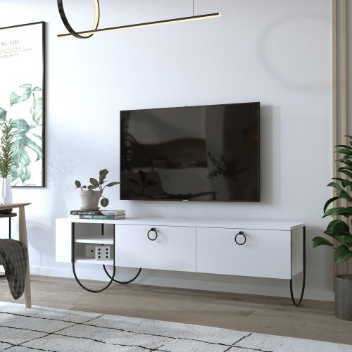 Comoda tv norfolk tv stand, alb, 36x44x150 cm