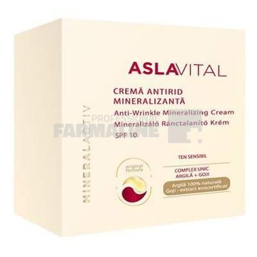 Aslavital mineralactiv crema intens hidratanta cu argila si goji spf10 50 ml