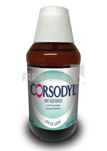 Corsodyl mint apa de gura clorhexidina 0.2% 
