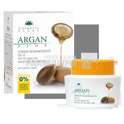 Cosmetic plant crema regeneranta de zi cu ulei de argan bio si extract bio de aloe vera ten normal/uscat 50 ml