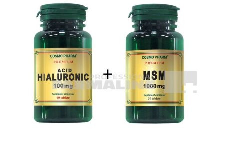 Cosmo pharm acid hialuronic 100 mg 60 tablete + msm 1000 mg 30 tablete