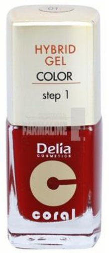 Delia Cosmetics Delia coral hybrid gel color step 1 lac unghii 01