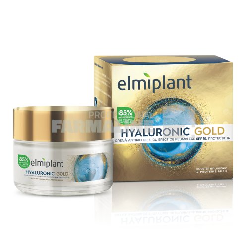 Elmiplant hyaluronic gold crema antirid de zi cu efect de umplere spf10 50 ml