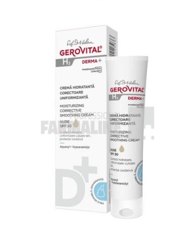 Gerovital h3 derma+ crema hidratanta corectoare uniformizanta spf30 30 ml