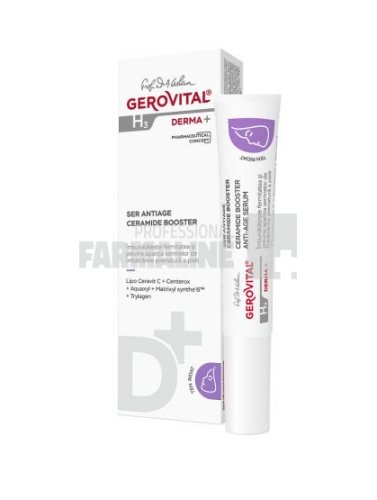 Farmec Gerovital h3 derma+ ser antiage cu ceramide booster 15 ml