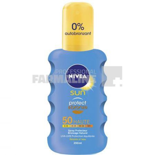 Nivea 85450 sun protect   bronze spray protectie solara si bronzare spf50 200 ml