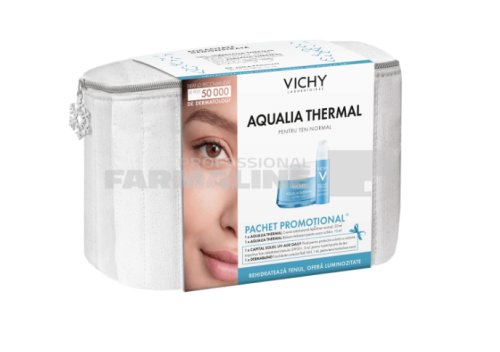 Vichy trusa aqualia thermal crema de fata hidratanta pentru ten normal 50 ml + balsam hidratant ochi 15 ml