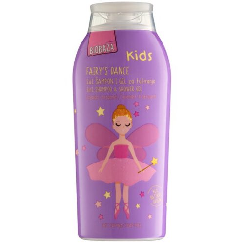 Sampon & gel de dus natural pentru copii, cu aloe vera si extract de nalba, fairy's dance, biobaza, 250 ml