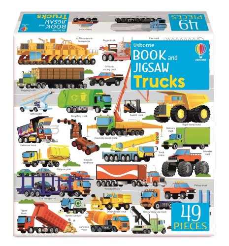 Carte si puzzle - usborne book and jigsaw trucks
