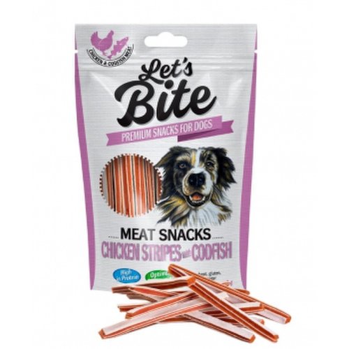 Brit lets bite meat snacks chicken stripes with codfish 80 g