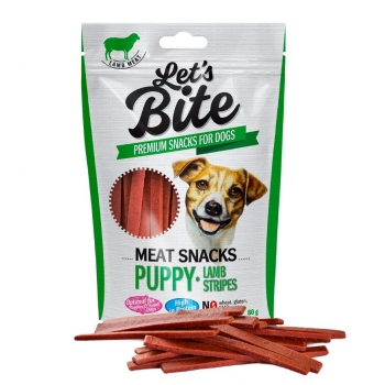 Brit lets bite meat snacks puppy lamb stripes 80 g