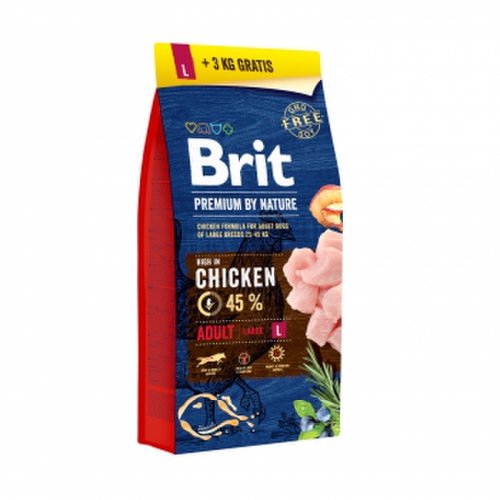 Brit premium by nature adult l 15 + 3 kg