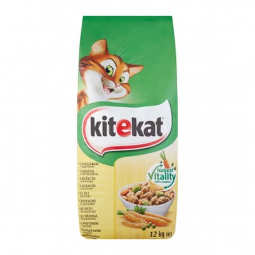 Kitekat, pasăre și legume, hrană uscată pisici, 12kg
