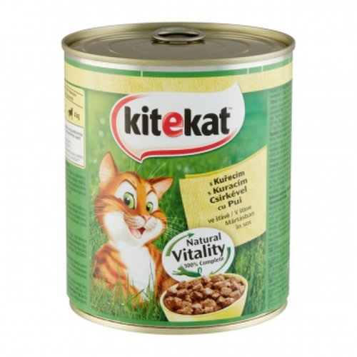 Kitekat, pui, pachet economic conservă hrană umedă pisici, (în sos), 800g x 6
