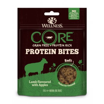 Recompense pentru caini, wellness core protein bites soft, miel si mere, 170g