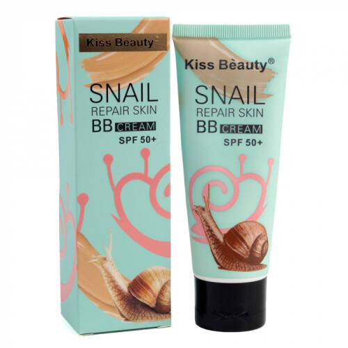 Bb cream cu extract de melc kiss beauty snail repair skin, factor de protectie spf 50+, 60 ml