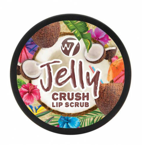 Exfoliant pentru buze w7 jelly crush lip scrub pot, crazy coconut, 6 g