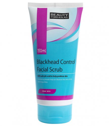 Exfoliant pentru ten gras cu acid salicylic beauty formulas blackhead control facial scrub, 150 ml