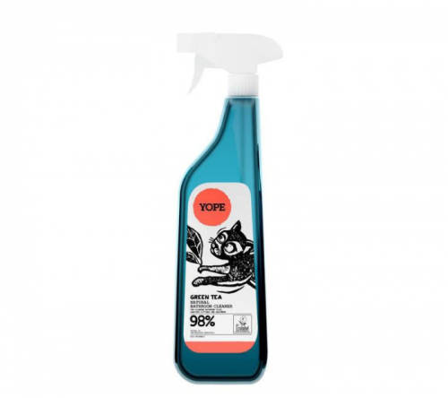 Spray de curatare pentru baie natural bathroom cleaner biodegradabil aroma ceai verde yope 750 ml