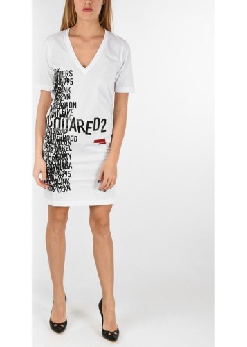 Dsquared2 printed renny fit shirt dress white