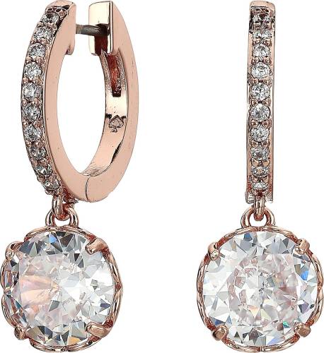 Kate Spade New York that sparkle pave huggies earrings clear/rose gold