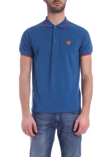Kenzo tiger crest k fit polo shirt in blue blue