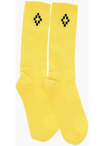 Marcelo burlon cross sideway midhigh socks yellow