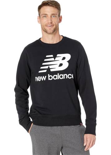 New Balance essentials stacked logo crew black