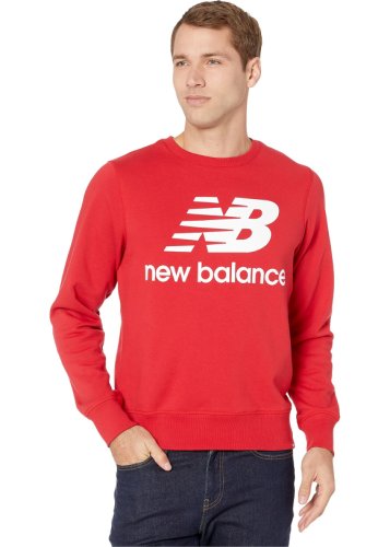 New Balance essentials stacked logo crew team red