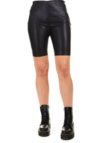 Pinko bike shorts in faux leather volare black