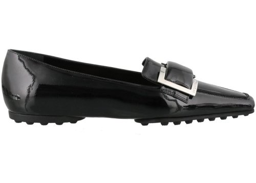 Sergio rossi patent leather loafers in black black