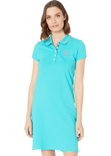 U.s. Polo Assn. solid polo dress astral turquoise