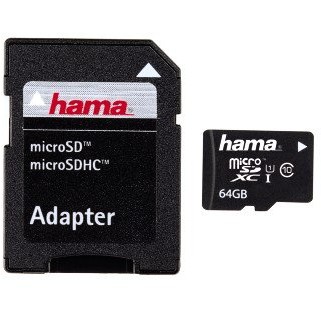 Hama Card memorie 108077 micro sdxc 64gb, class 10 + adaptor sd