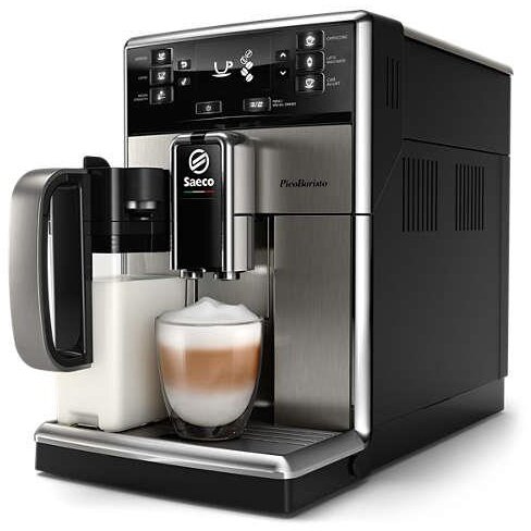 Espressor Saeco sm5473/10 picobaristo, 10 bauturi, carafa pentru lapte integrata 0.5 l, inox/negru