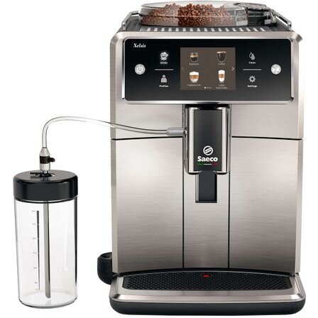 Saeco Espressor xelsis sm7683/00, ecran tactil cu coffee equalizer, sistem latteduo, 15 selectii , 6 profiluri, rasnita ceramica cu 12 trepte, aquaclean, negru/inox