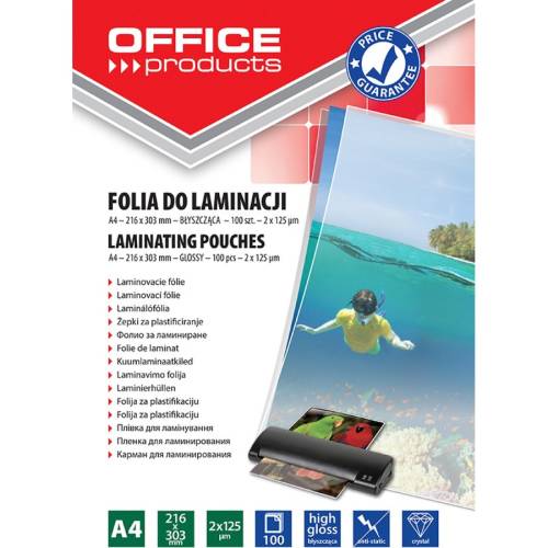 Office products Folie de laminat folie pentru laminare, a4 125 microni 100buc/top office products