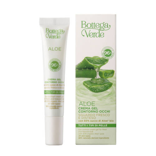 Bottega Verde Crema gel pentru ochi, cu extract de aloe vera si 96% ingrediente naturale