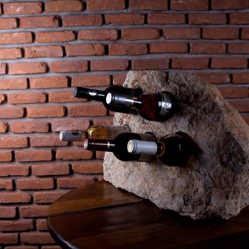 Suport sticle vin - sandstone mandras (5 gauri)
