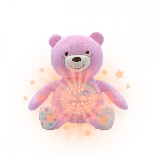Jucarie cu proiectie chicco ursuletul bebelus, roz, 0luni+