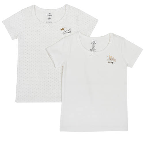 Set 2 tricouri fete chicco, fundite din matase, alb, 11413