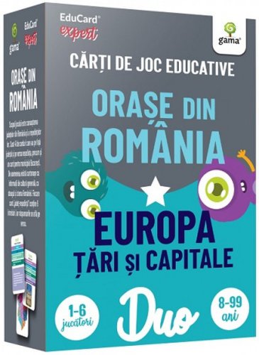 Duocard - carti de joc educative - orase din romania europa tari si capitale