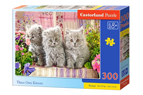Puzzle 300 piese three grey kittens