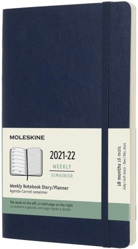 Agenda 2021-2022 - 18-month weekly planner - large, soft cover - sapphire blue | moleskine