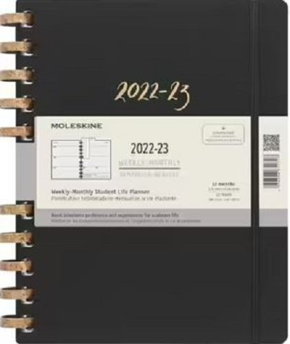 Agenda moleskine 2022-2023 - 12m, weekly spiral academic planner, extra extra large - remake midnight | moleskine